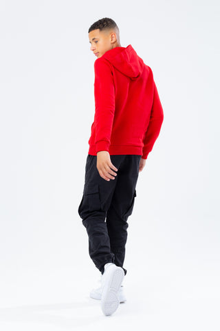 HYPE RED & BLACK SCRIPT BOYS HOODIE