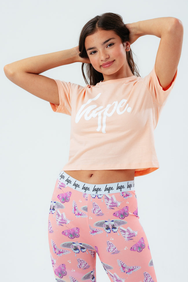 HYPE BUTTERFLY WINGS KIDS CROP T-SHIRT