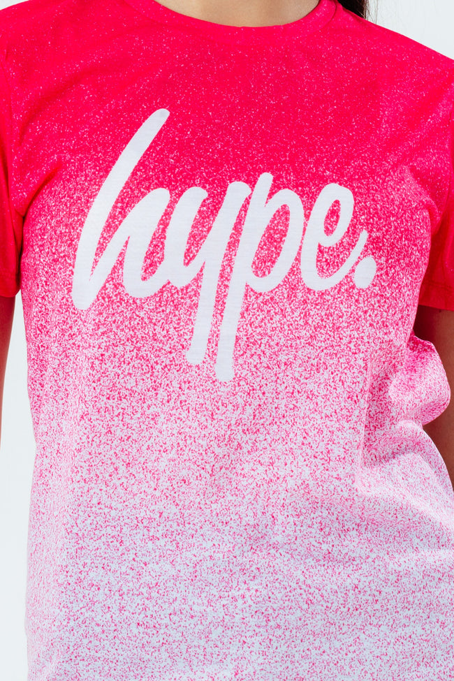 HYPE PINK SPECKLE FADE GIRLS T-SHIRT