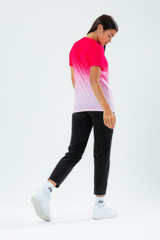 HYPE PINK SPECKLE FADE GIRLS T-SHIRT