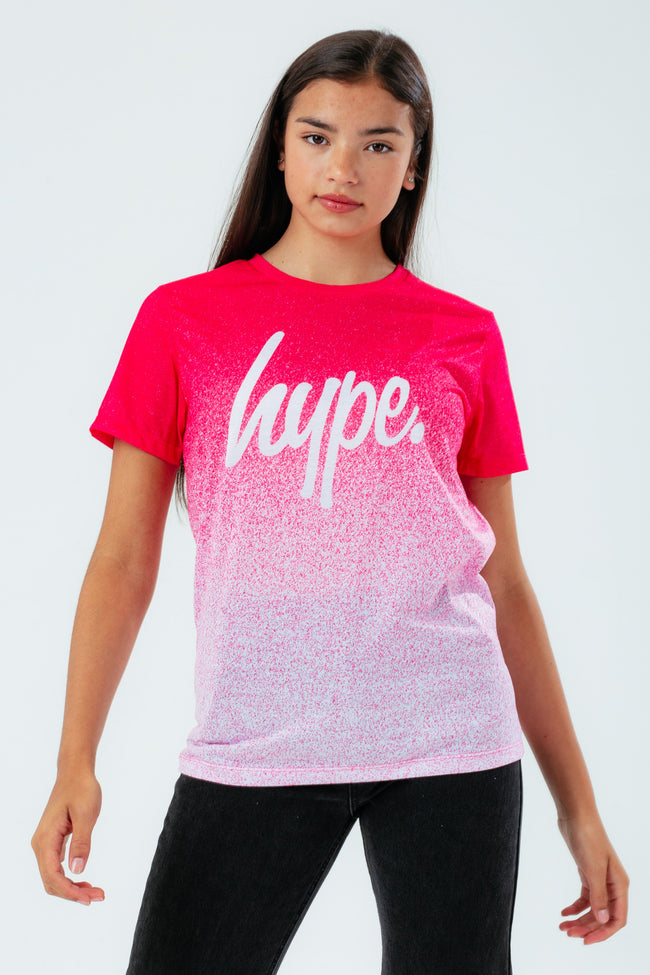 HYPE PINK SPECKLE FADE GIRLS T-SHIRT