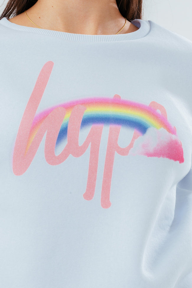 HYPE RAINBOW SCRIPT GIRLS CREW NECK