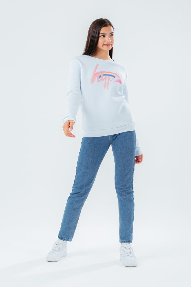 HYPE RAINBOW SCRIPT GIRLS CREW NECK