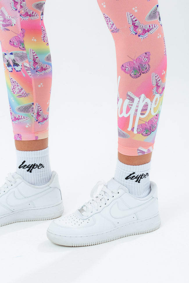 HYPE BUTTERFLY FIELD CROP KIDS LEGGINGS