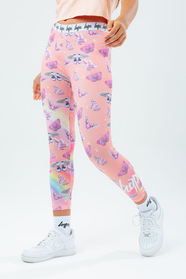 HYPE BUTTERFLY FIELD CROP KIDS LEGGINGS