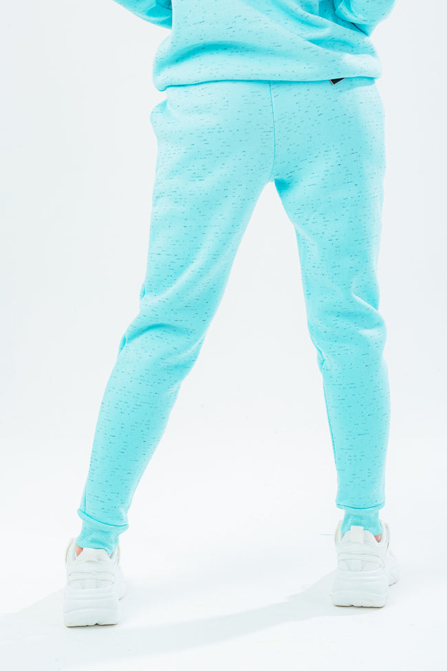 HYPE BLUE MARL & PINK SCRIPT KIDS JOGGERS