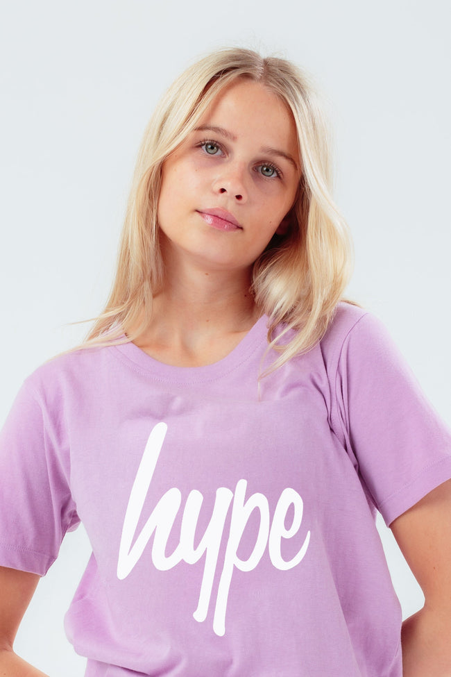 HYPE PURPLE SCRIPT KIDS T-SHIRT