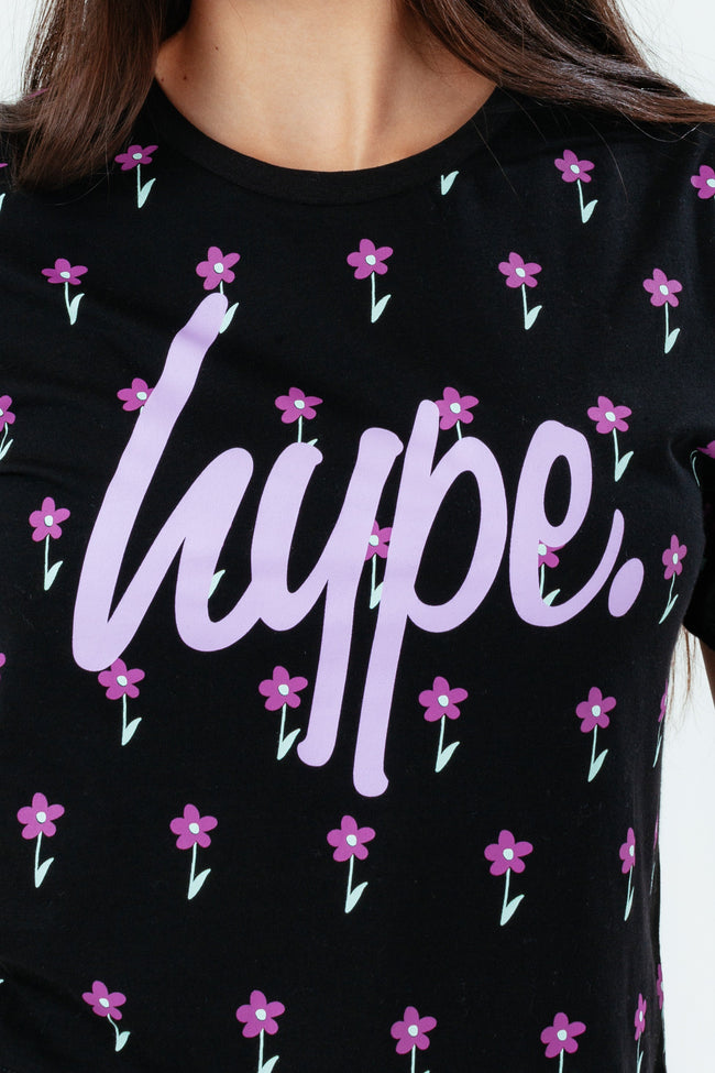 HYPE DAISY REPEAT KIDS CROP T-SHIRT