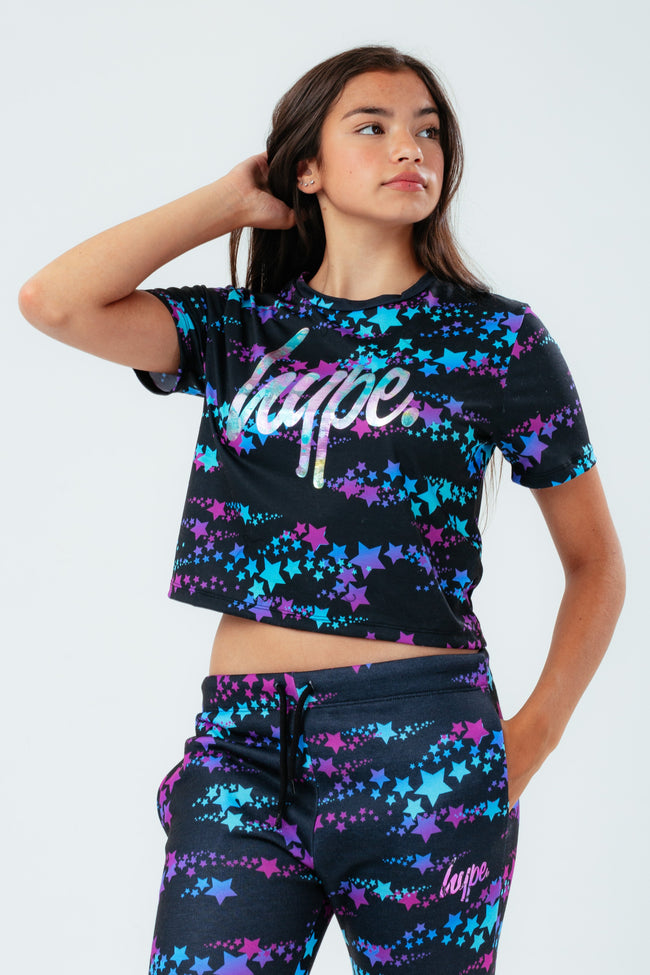 HYPE STAR FADE GIRLS CROP T-SHIRT