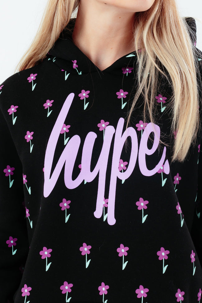 HYPE DAISY REPEAT GIRLS CROP HOODIE