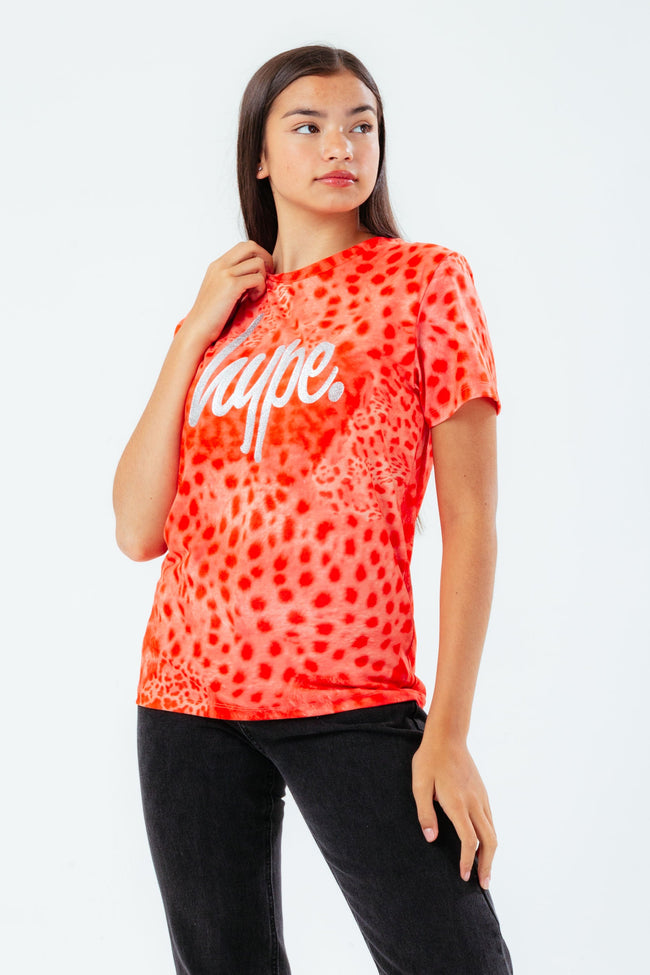 HYPE CORAL LEOPARD KIDS T-SHIRT