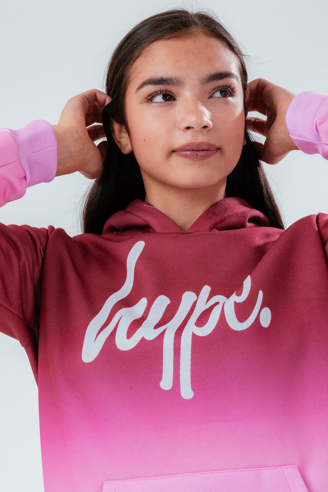 HYPE BRICK & PINK FADE GIRLS HOODIE