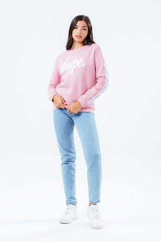 HYPE SEQUIN PANEL GIRLS CREW NECK