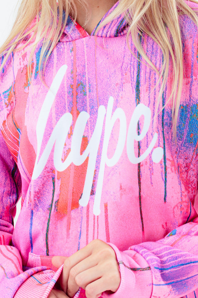 HYPE PINK SPRAY GIRLS HOODIE