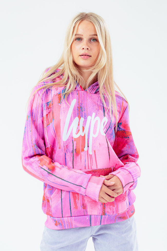 HYPE PINK SPRAY GIRLS HOODIE