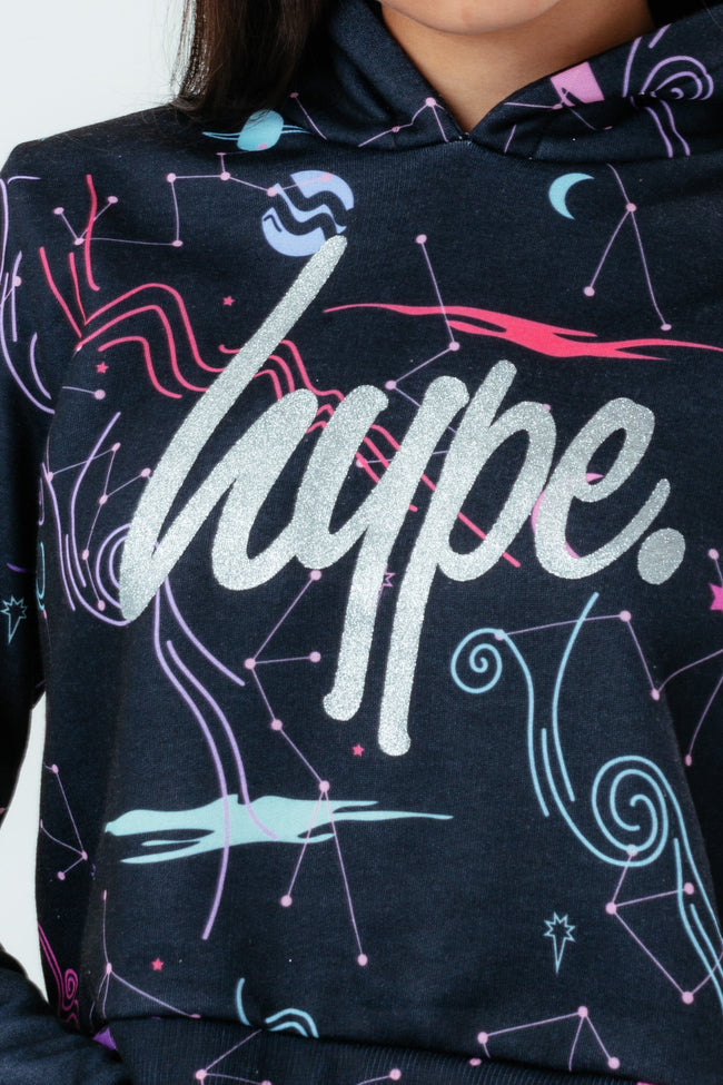 HYPE GALAXY GIRLS CROP HOODIE