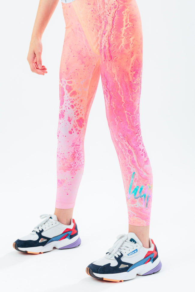 HYPE APRICOT MARBLE KIDS LEGGINGS