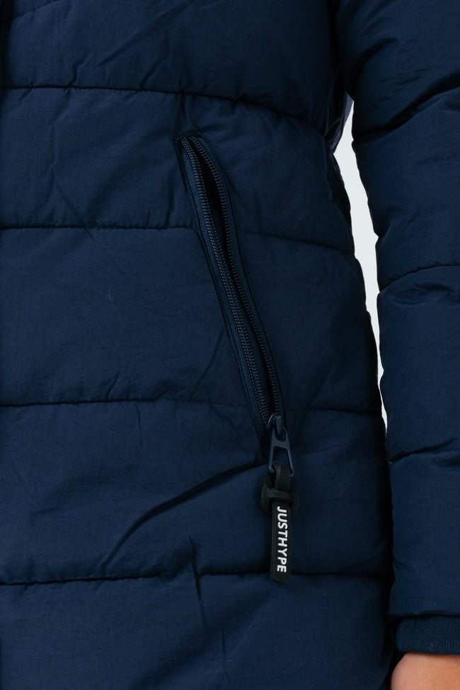 HYPE NAVY FITTED KIDS PARKA JACKET