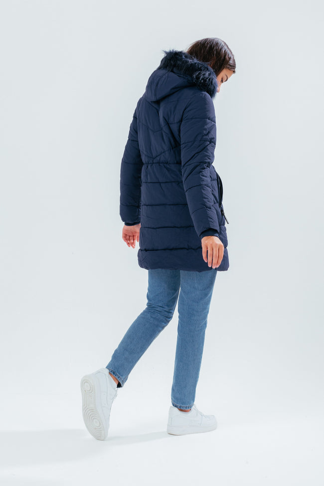 HYPE NAVY FITTED KIDS PARKA JACKET