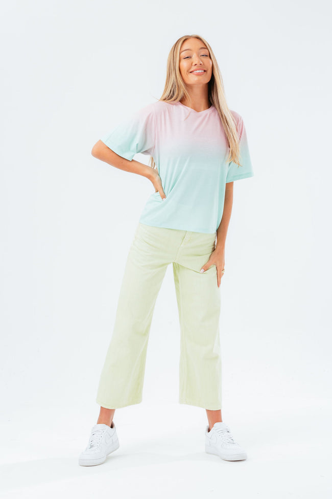 HYPE PINK MINT FADE OVERSIZED WOMEN'S T-SHIRT