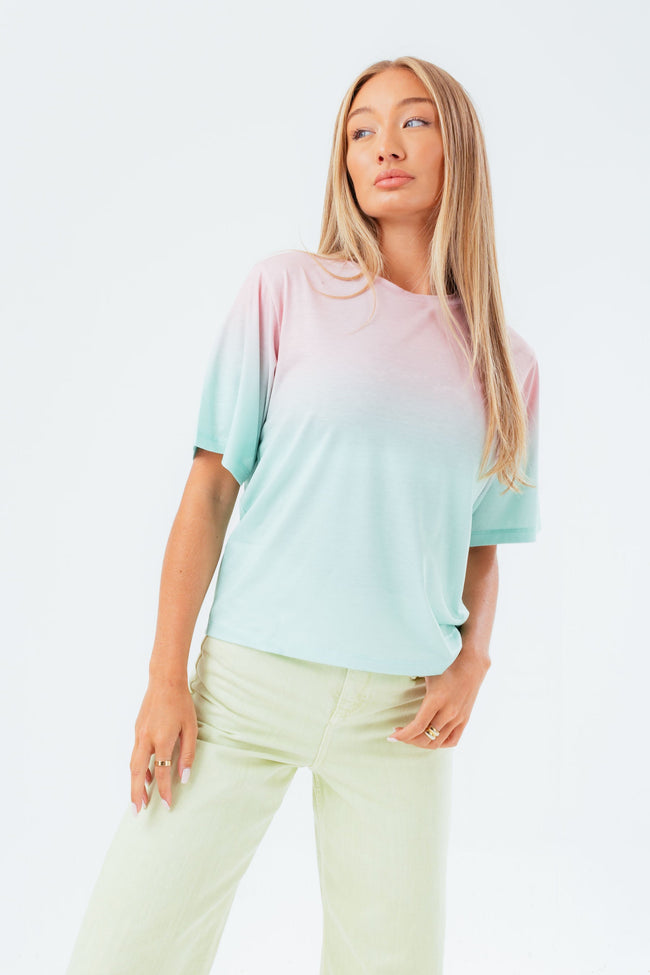 HYPE PINK MINT FADE OVERSIZED WOMEN'S T-SHIRT