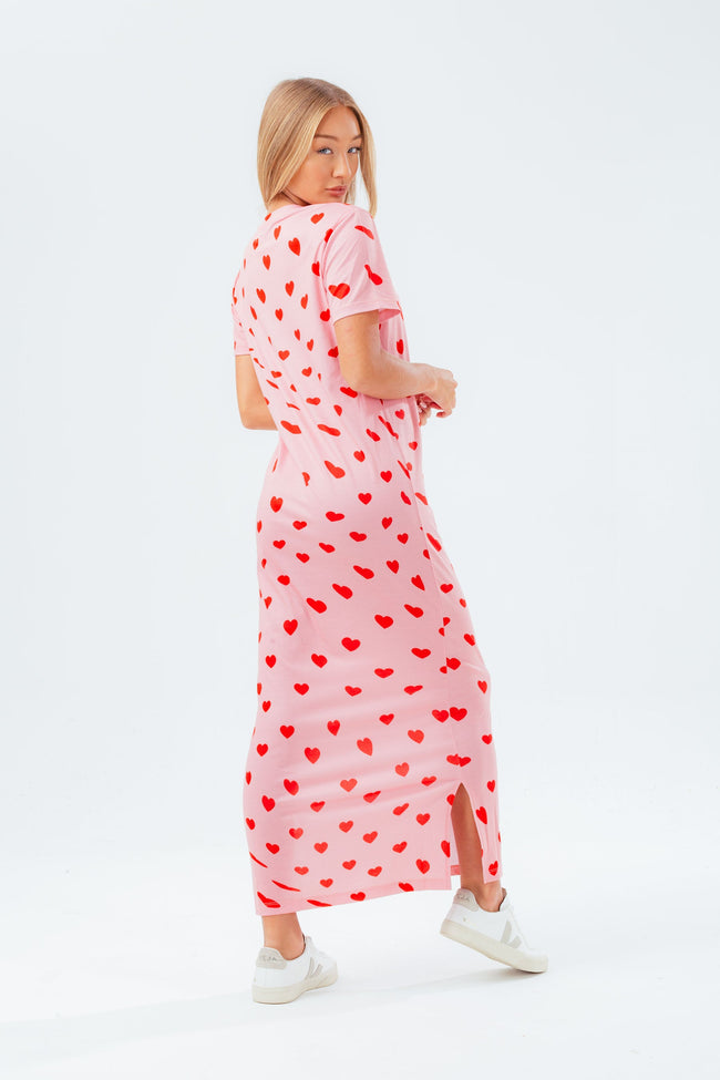 HYPE WARP HEART WOMEN'S MAXI TEE DRESS