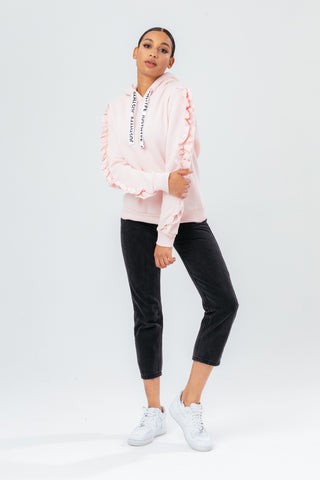 HYPE PINK RUFFLE WOMEN'S HOODIE