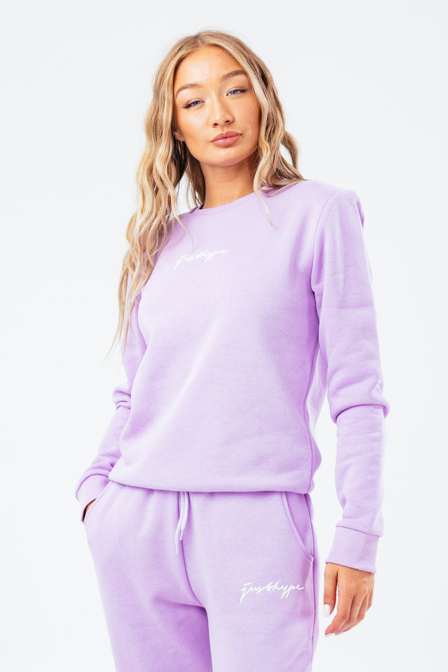 HYPE PURPLE SCRIBBLE WOMEN'S CREW NECK