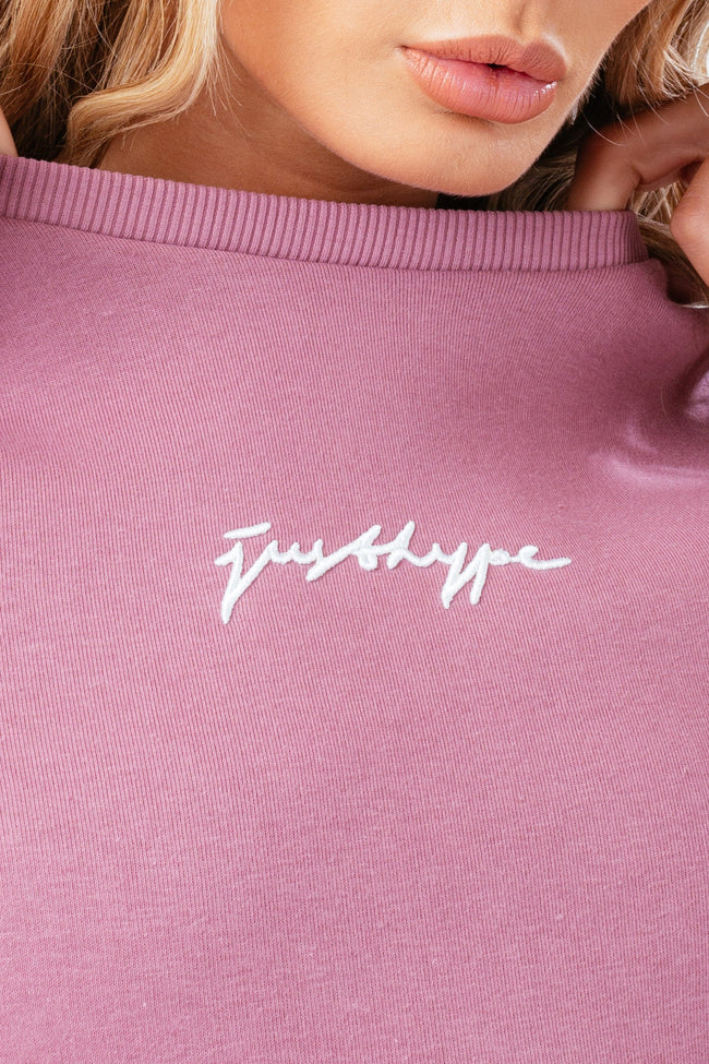 HYPE DUSTY BERRY SCRIBBLE WOMEN'S CREW NECK