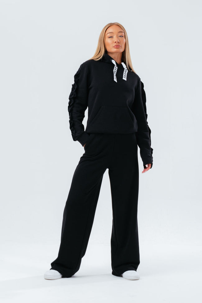 HYPE BLACK RUFFLE WOMEN'S HOODIE