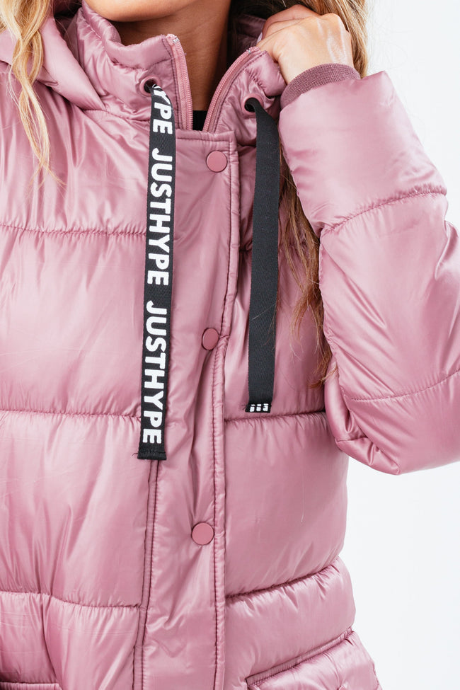 HYPE DUSTY BERRY LONGLINE WOMEN'S PUFFER JACKET