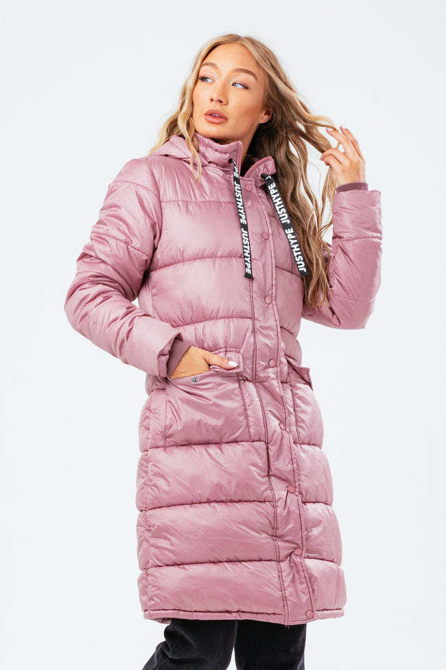 HYPE DUSTY BERRY LONGLINE WOMEN'S PUFFER JACKET