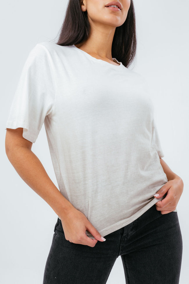 HYPE WHITE OLIVE FADE WOMEN'S T-SHIRT