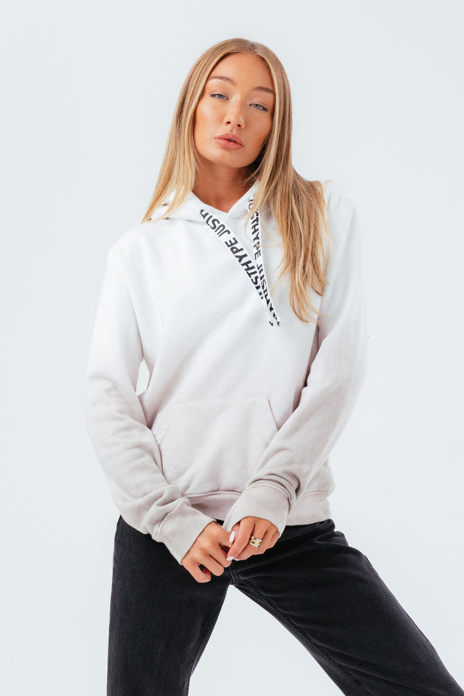 HYPE WHITE OLIVE FADE WOMEN'S HOODIE