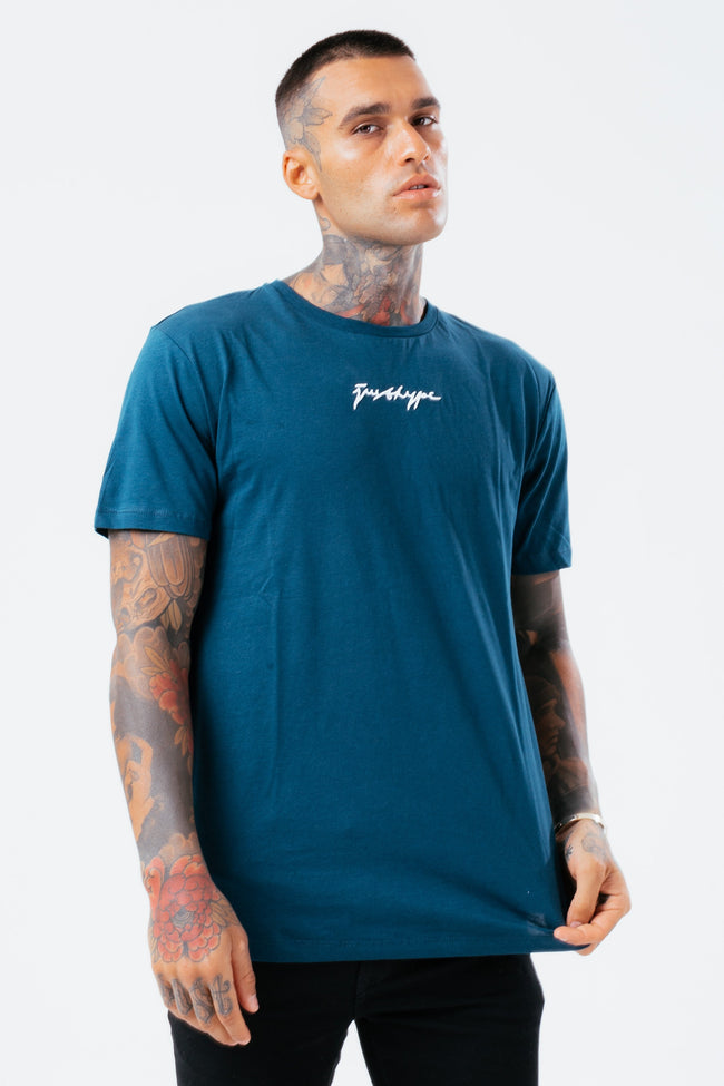 HYPE MIDNIGHT TEAL SCRIBBLE MEN'S T-SHIRT