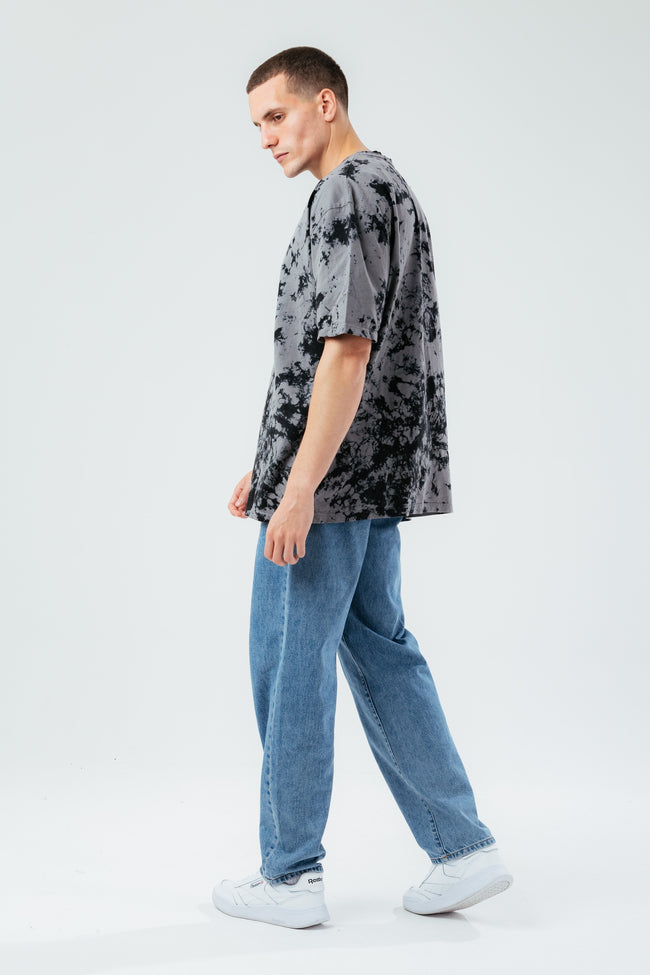 HYPE ACID WASH OVERSIZED SCRIBBLE MEN'S T-SHIRT