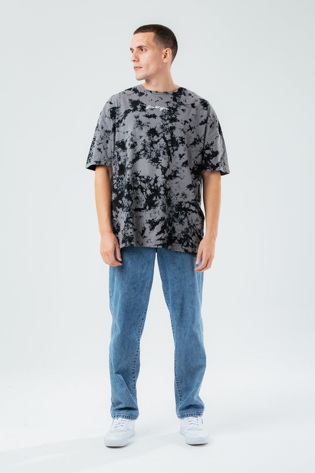 HYPE ACID WASH OVERSIZED SCRIBBLE MEN'S T-SHIRT