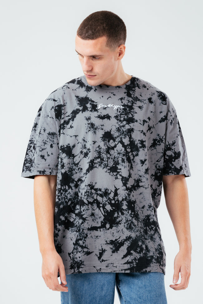 HYPE ACID WASH OVERSIZED SCRIBBLE MEN'S T-SHIRT