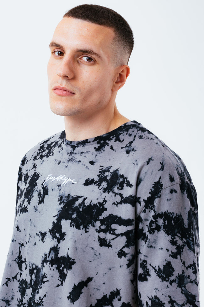 HYPE ACID WASH OVERSIZED SCRIBBLE MEN'S T-SHIRT