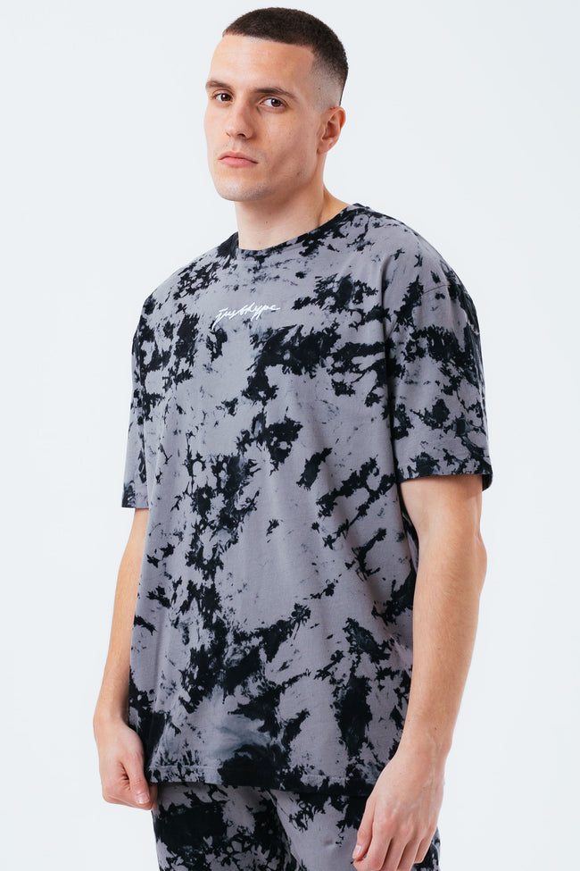 HYPE ACID WASH OVERSIZED SCRIBBLE MEN'S T-SHIRT