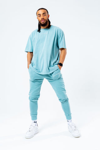 HYPE TEAL OVERSIZED ACID WASH MEN'S T-SHIRT