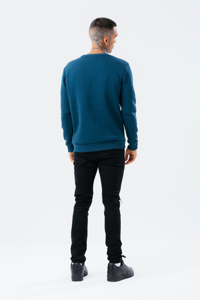 HYPE MIDNIGHT TEAL SCRIBBLE MEN'S CREW NECK