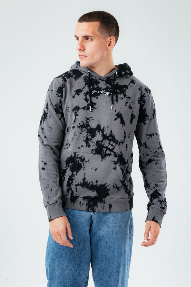 HYPE ACID WASH OVERSIZED SCRIBBLE MEN'S HOODIE