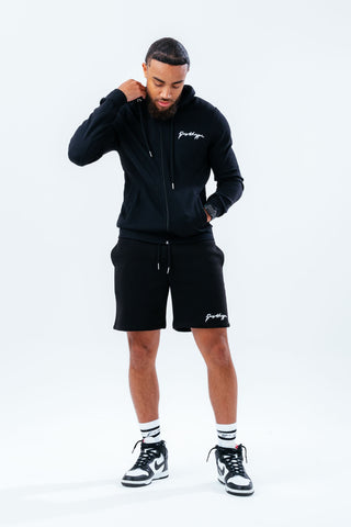 HYPE BLACK PIQUE ZIP MEN'S HOODIE