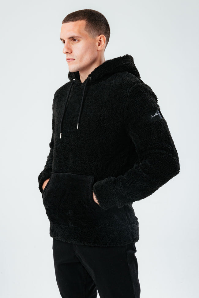 HYPE BLACK SHERPA MEN'S HOODIE