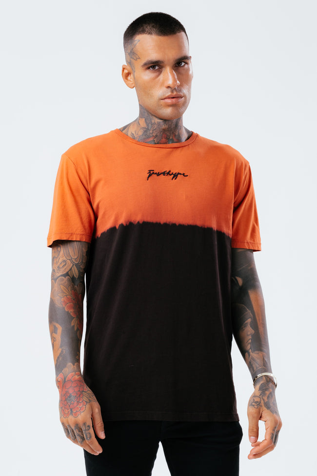 HYPE BURNT ORANGE FADE MEN'S T-SHIRT