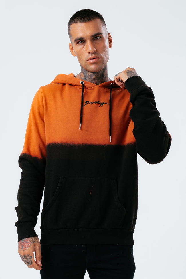 HYPE BURNT ORANGE FADE MEN'S HOODIE