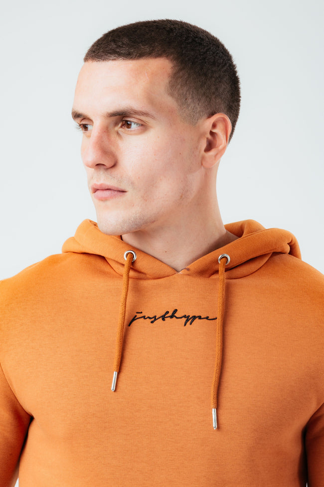 HYPE BURNT ORANGE SCRIBBLE MEN'S HOODIE