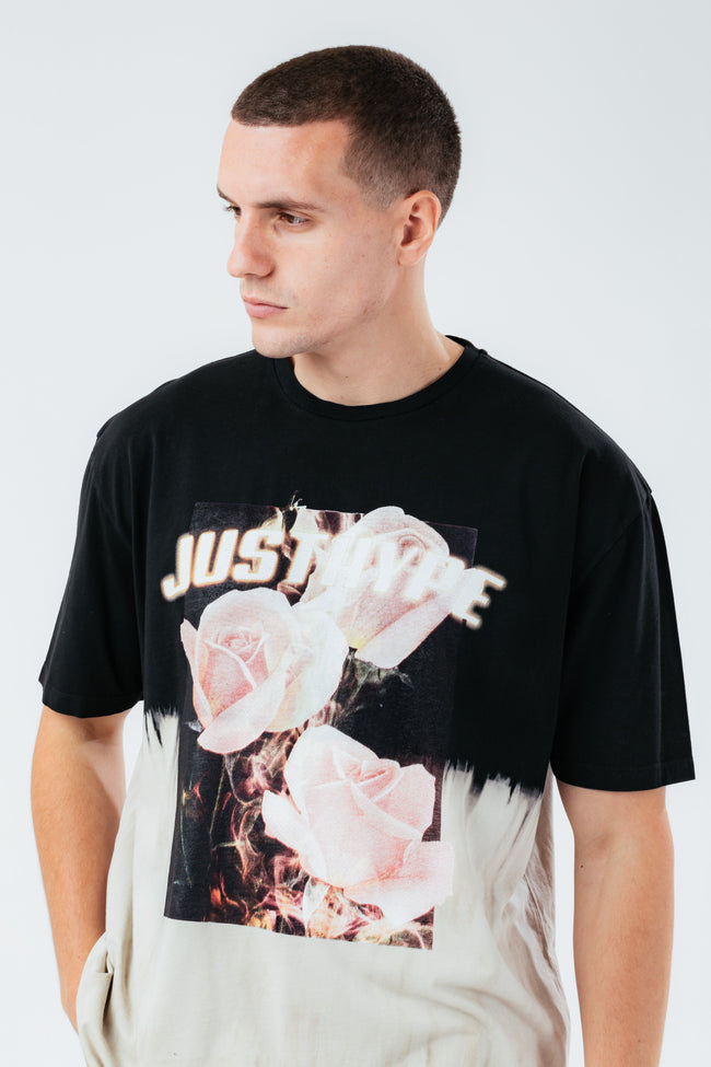 HYPE ROSE FIRE OVERSIZED MEN'S T-SHIRT