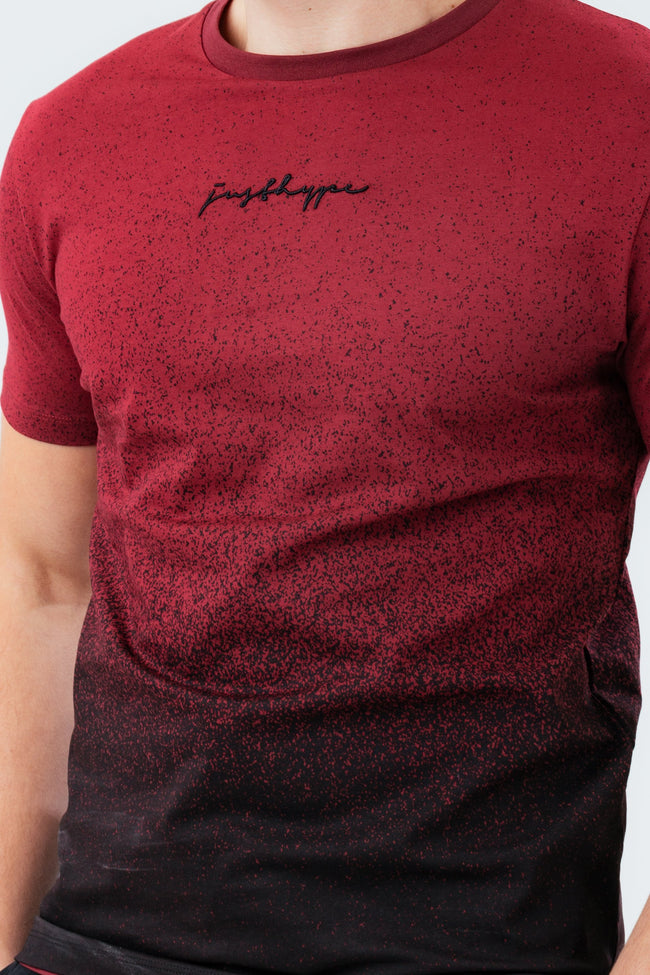 HYPE BURGUNDY SPECKLE FADE MEN'S T-SHIRT